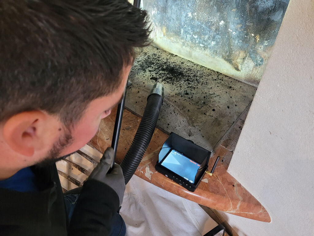 Inspection vidéo d'une cheminée